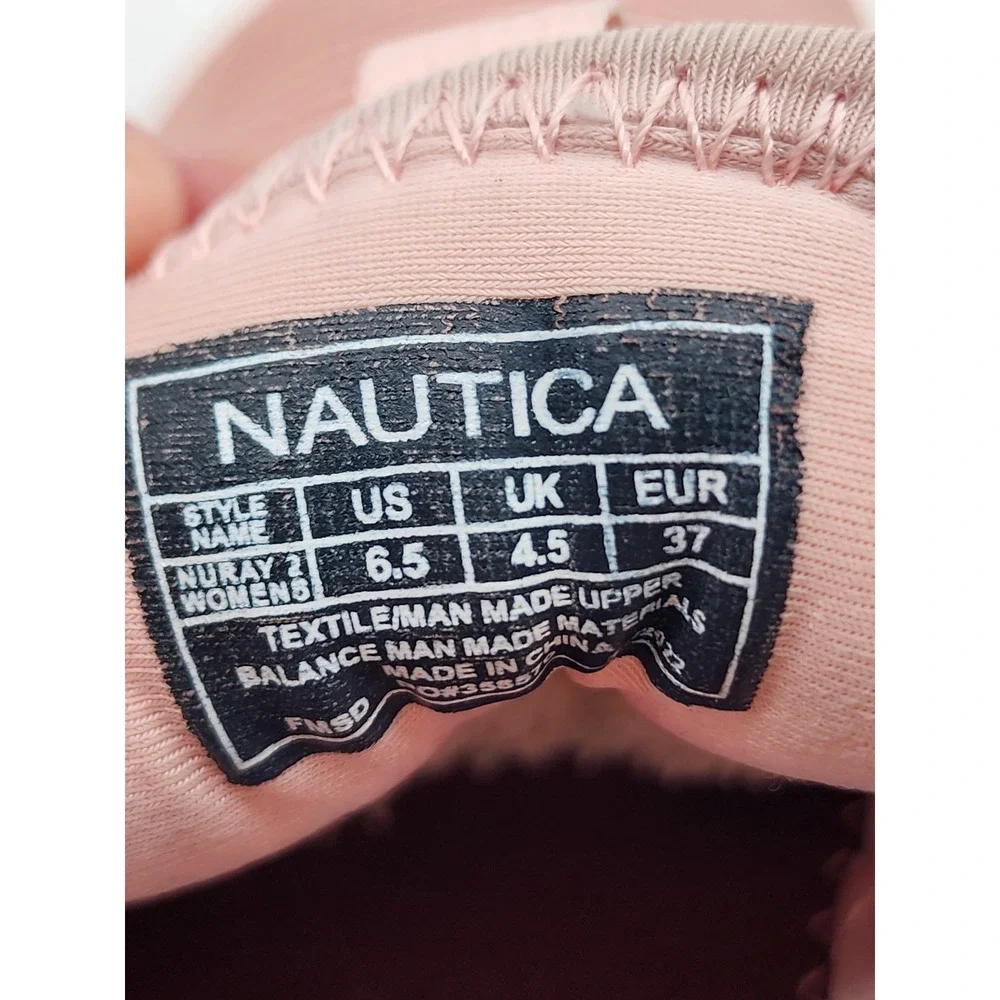 Nautica Nuray 2 Pink Ribbed Knit Athletic Running Sneakers Size 6.5